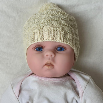 Blakely - Babies 4ply basket stitch slouchy beanie