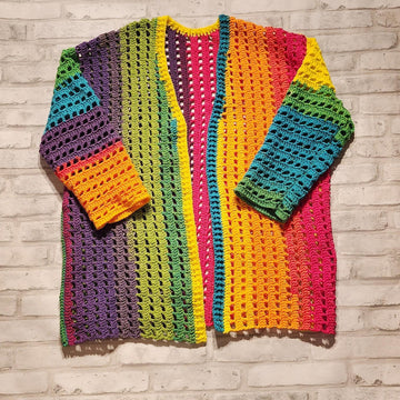 Rainbow Squares Cardigan