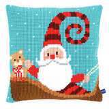 Vervaco Happy Santa Cushion Cross Stitch Kit - 40cm x 40cm