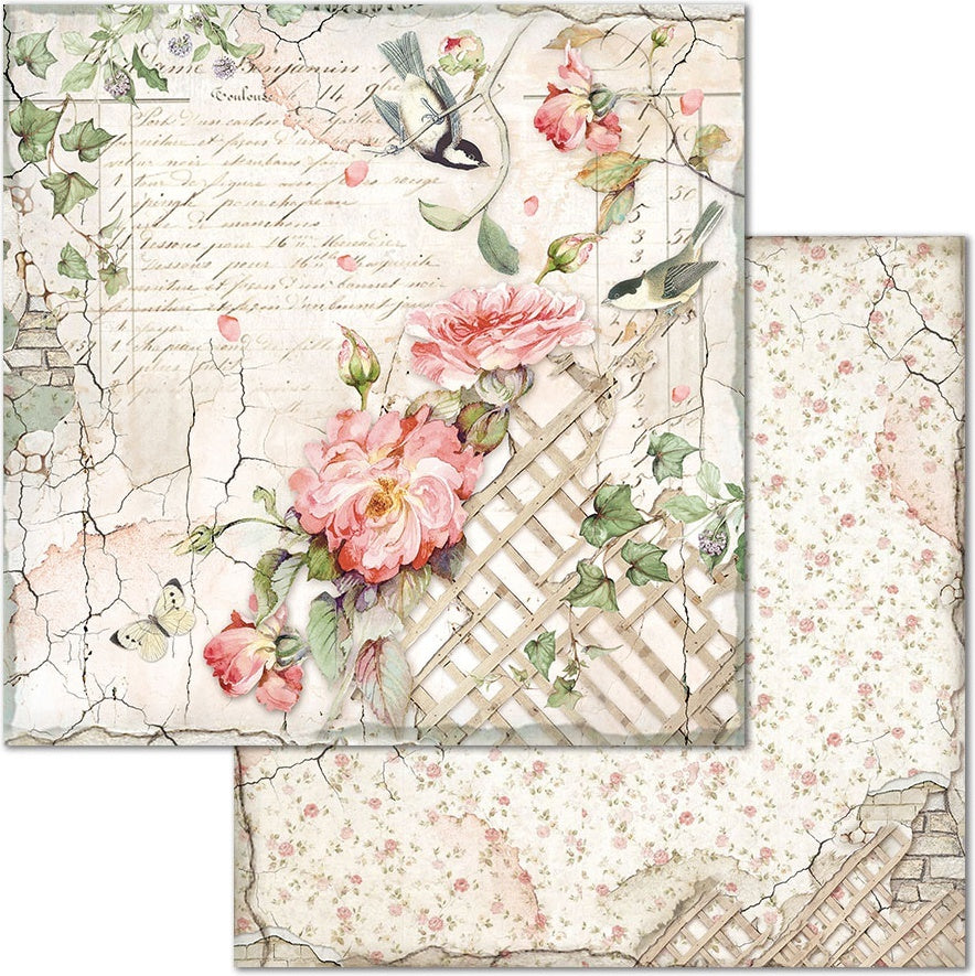 Stamperia Intl Stamperia Double-Sided Cardstock 12"X12" 10/Pkg - Fence W/Little Bird