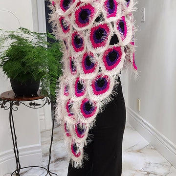 Pink Peacock Shawl