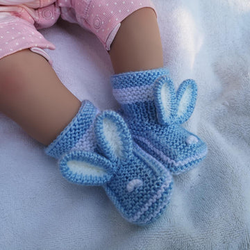 Blue  Bunny Baby Booties