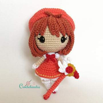 Sakura Kinomoto amigurumi doll - crochet pattern by Crochelandia