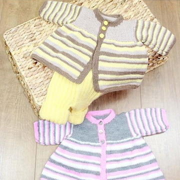 288- Stripey Jacket & Shorts Set Knitting Pattern #288