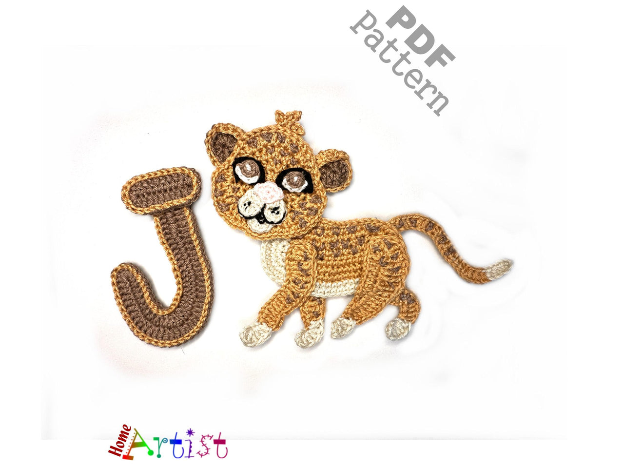 Crochet Animal Alphabet J Jaguar pattern