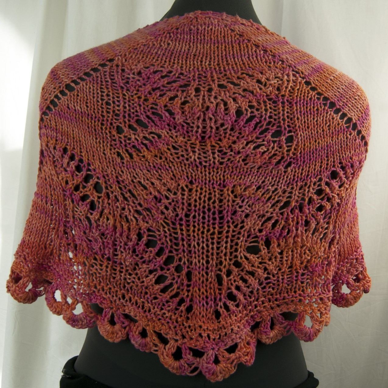 Japanese Butterfly Garden Shawlette in Cascade Yarns Sunseeker Multis - DK317 - Downloadable PDF
