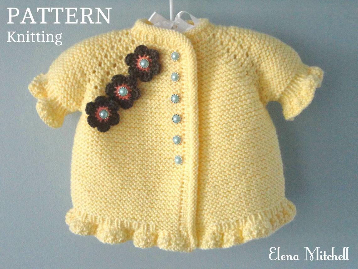 Knitting PATTERN Baby Jacket Baby Girl Cardigan Harper