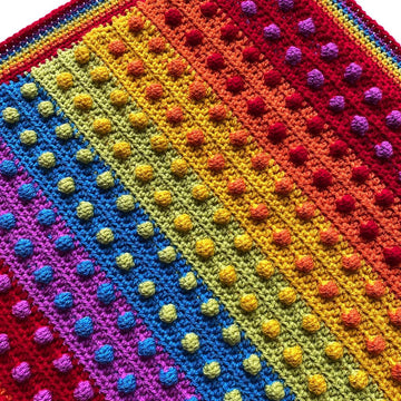 Modern Bobble Rainbow Blanket