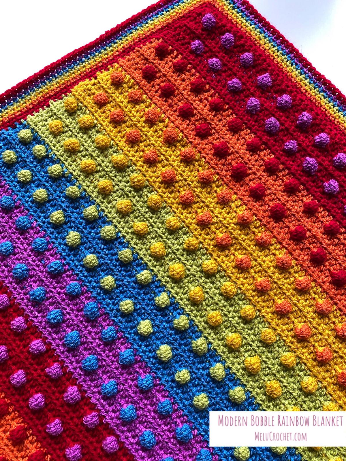 Modern Bobble Rainbow Blanket