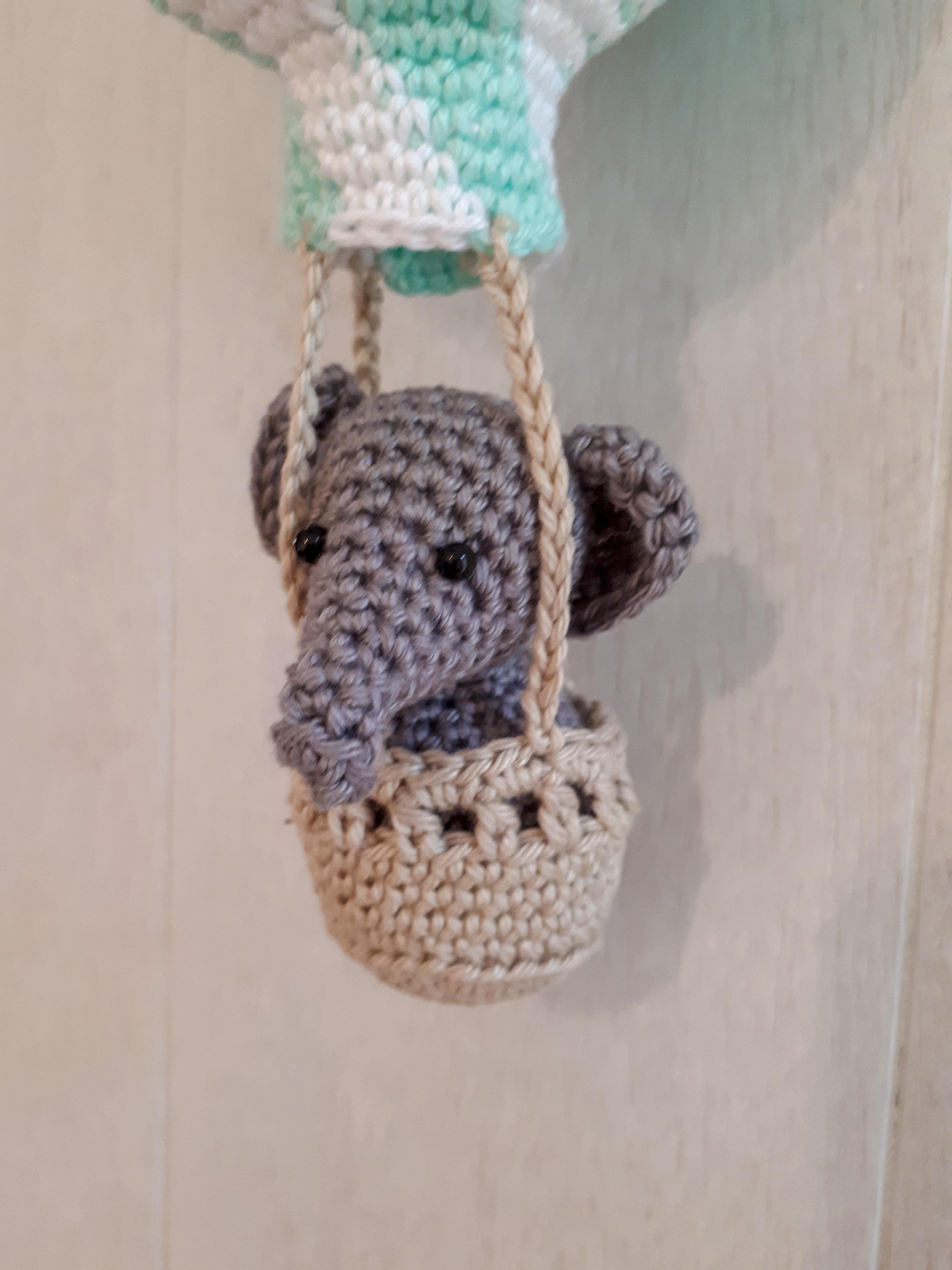 Elephant in a hot air balloon