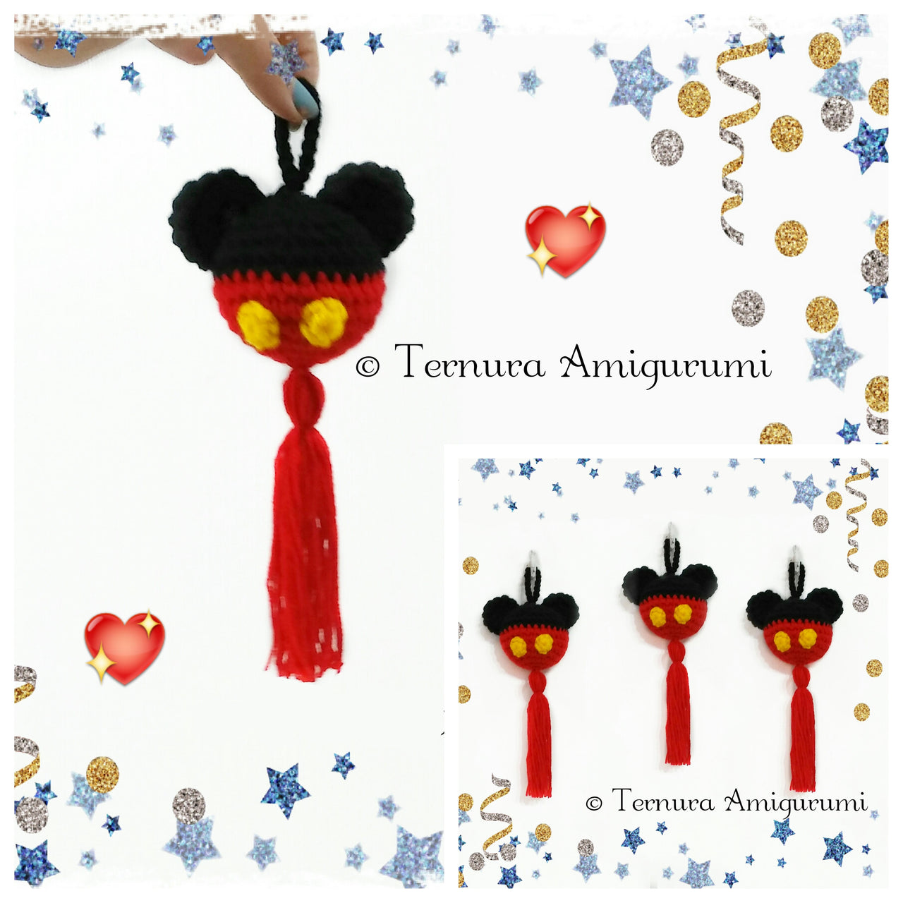 Mickey pendant crochet pattern