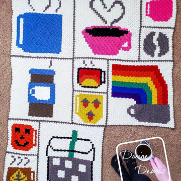 C2C Tiny Fall Leaf Cup Afghan Square