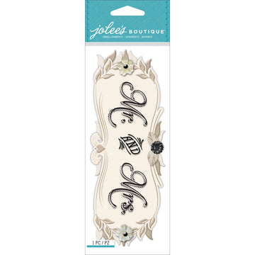 Jolee's Boutique Title Waves Dimensional Stickers - Mr. & Mrs.