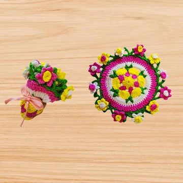 Crochet Flowers Coaster Bouquet pattern
