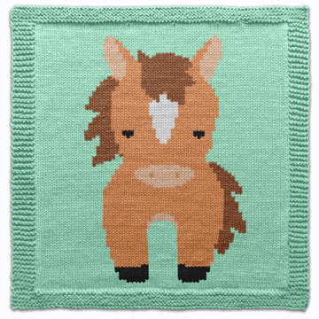 Horse block Knitting Pattern