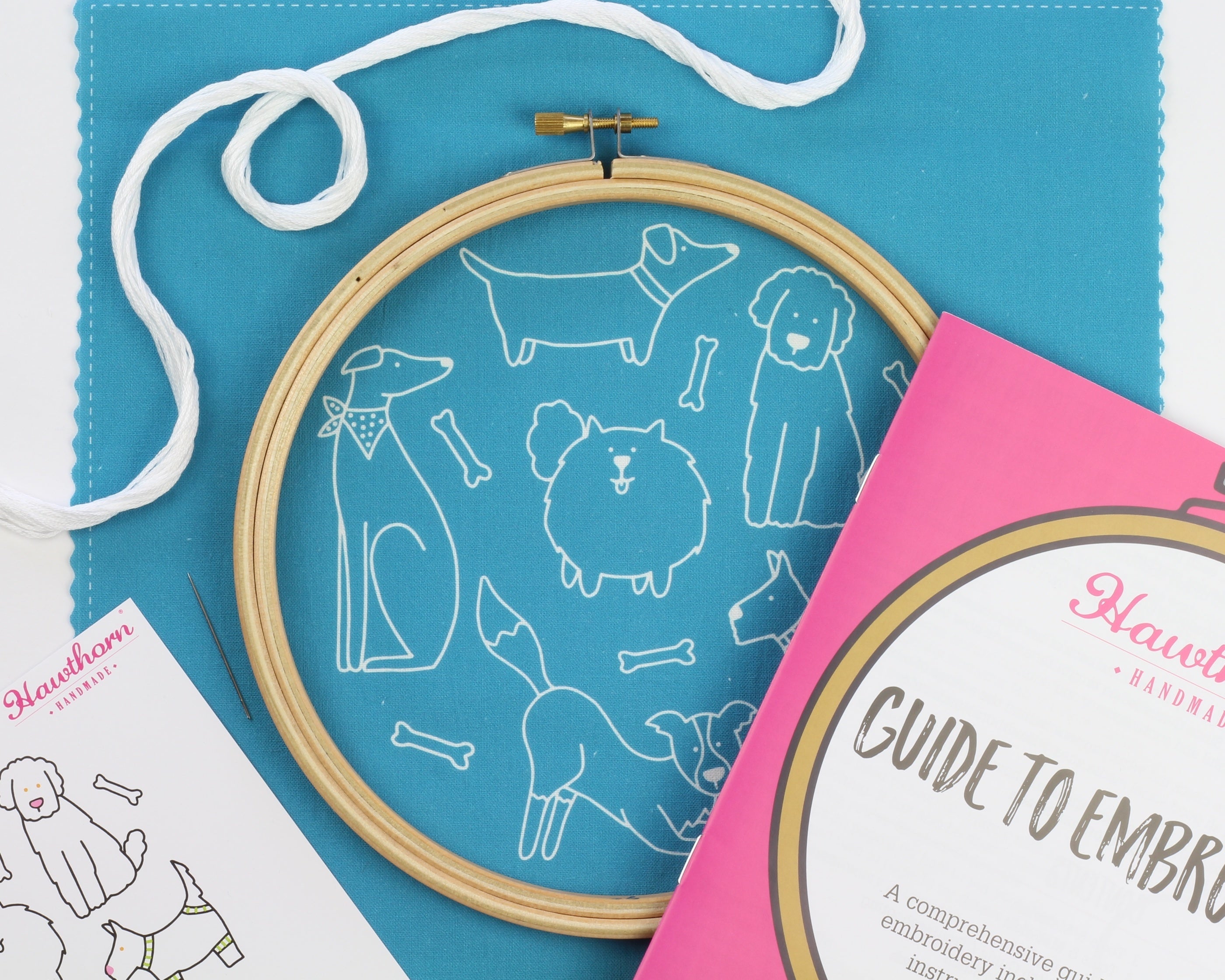 Hawthorn Handmade Dandy Dogs Printed Embroidery Kit - 7in
