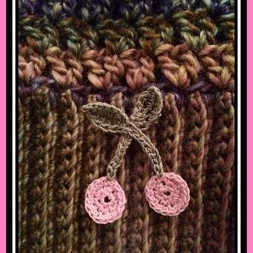 Crochet Cherries Applique Pattern Ornament For Holidays And Christmas