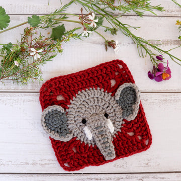 Themba the elephant granny square