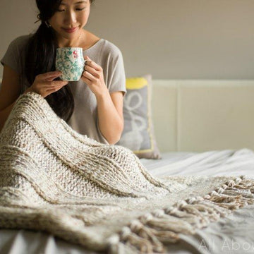 Chunky Ribbed Knit Blanket & Simple Garter Stitch Blanket