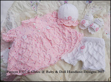 Summer Diamond Pattern Suit 16-22” doll/prem-3m+ baby
