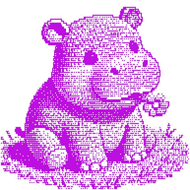 Mosaic  "BABY HIPPOPOTAMUS" baby crib