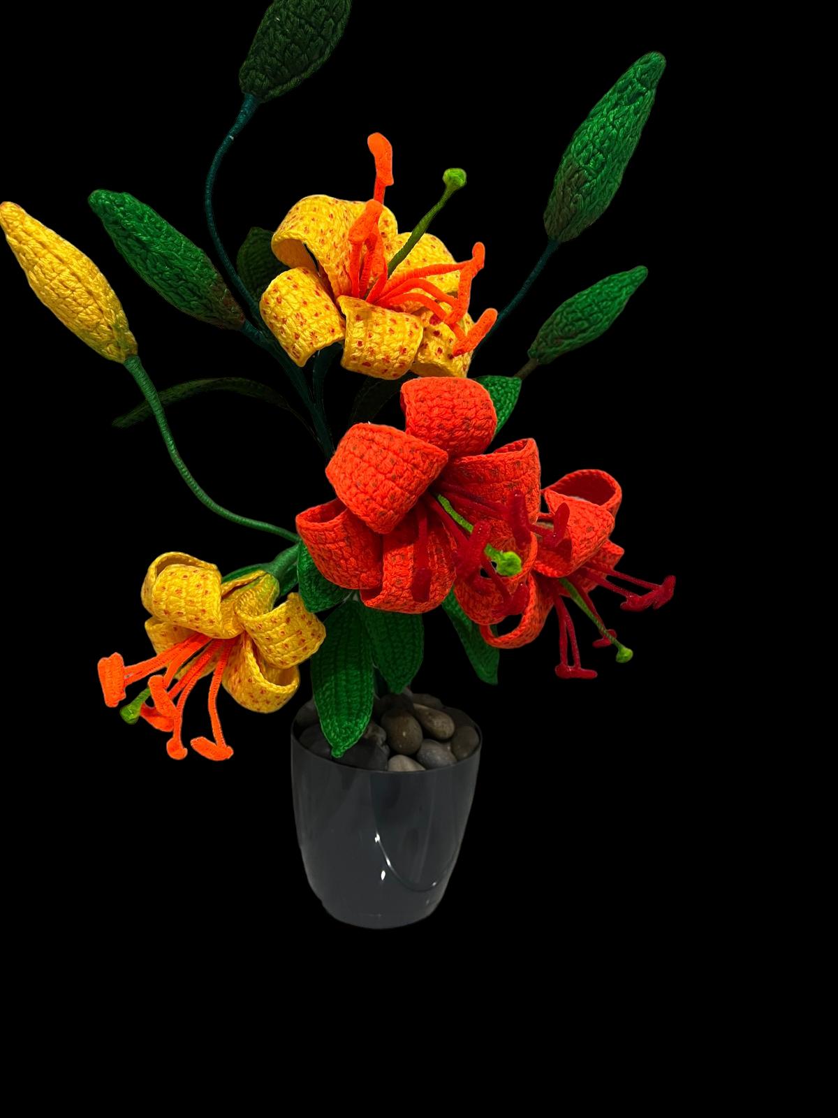 Crochet Tiger lily flowers