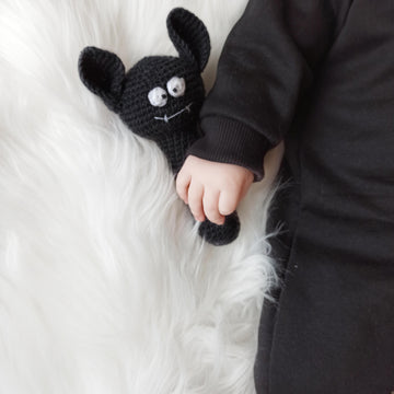 Crochet bat baby rattle pattern