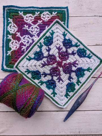 Moonlit Petals Mosaic Square