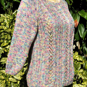 Touch of Lace & Rib Raglan Sweater