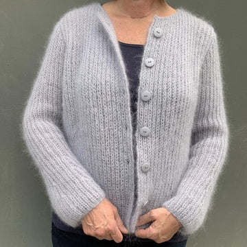 Strickanleitung Strickjacke Mohair-Strickjacke in Halbpatent, Cardigan