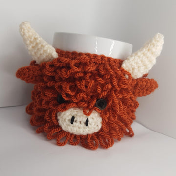 Crochet Highland Cow Mug Cosy