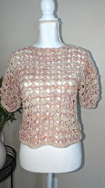 Sand Dunes Crochet Mesh Pull-Over