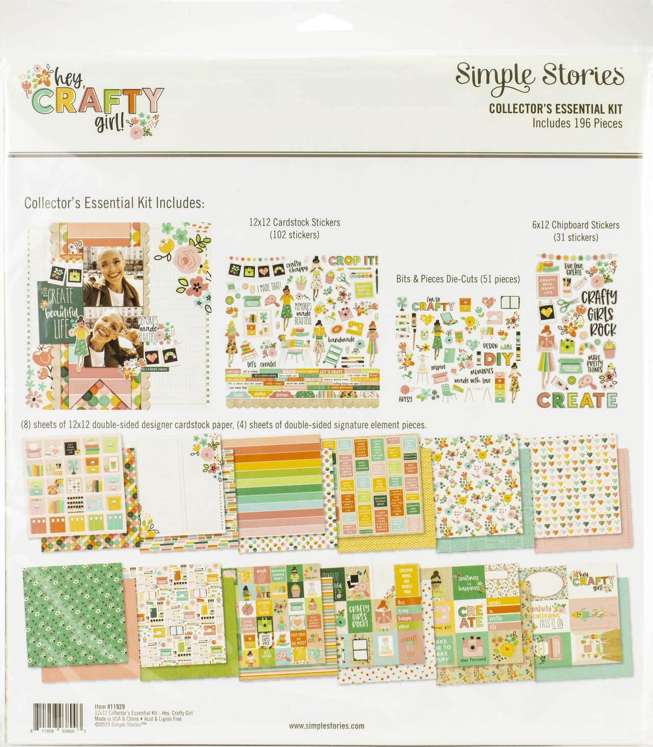 Simple Stories Collector's Essential Kit 12"X12" - Hey, Crafty Girl