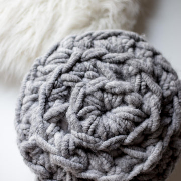 Hand Crochet Round Pillow