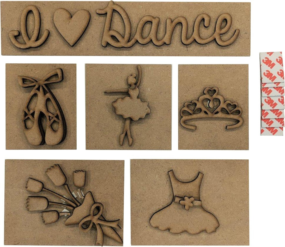 Foundations Decor Shadow Box Kit - I Love Dance