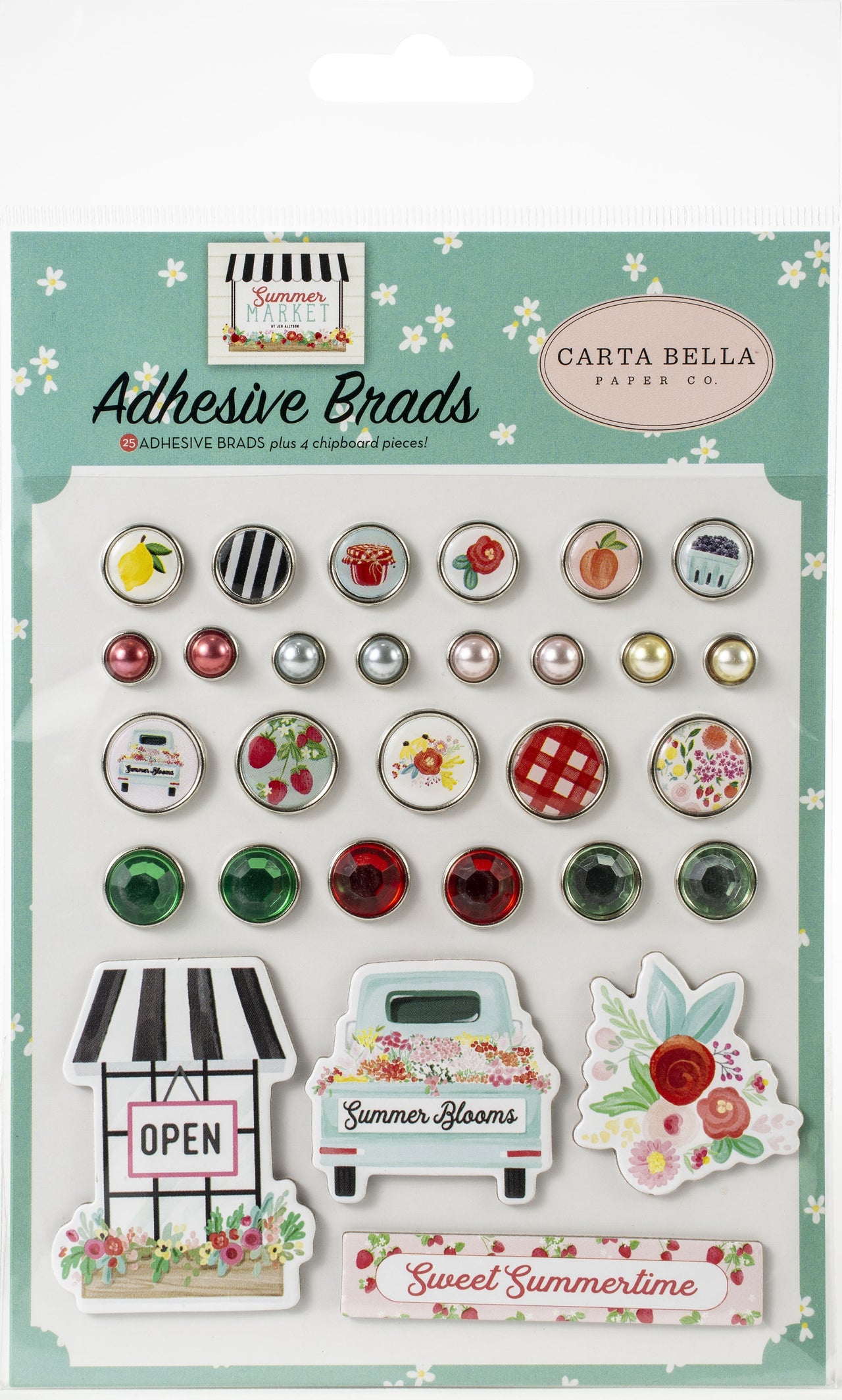 Echo Park Paper Carta Bella Decorative Brads - Summer Market