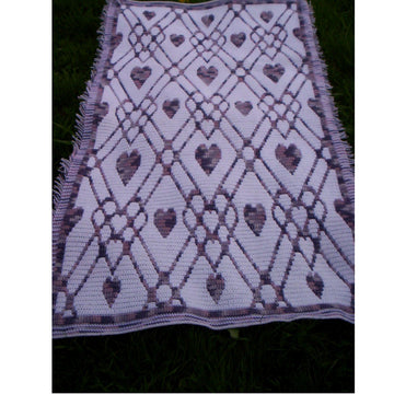 Plaid Hearts Throw - Overlay Mosaic Crochet Pattern