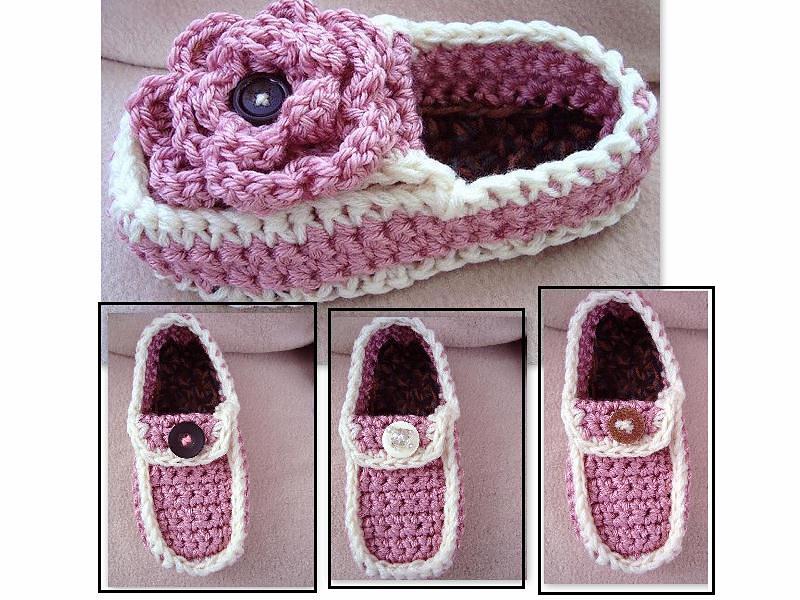 703 PINK LADY SLIPPER, crochet, Women and Girls