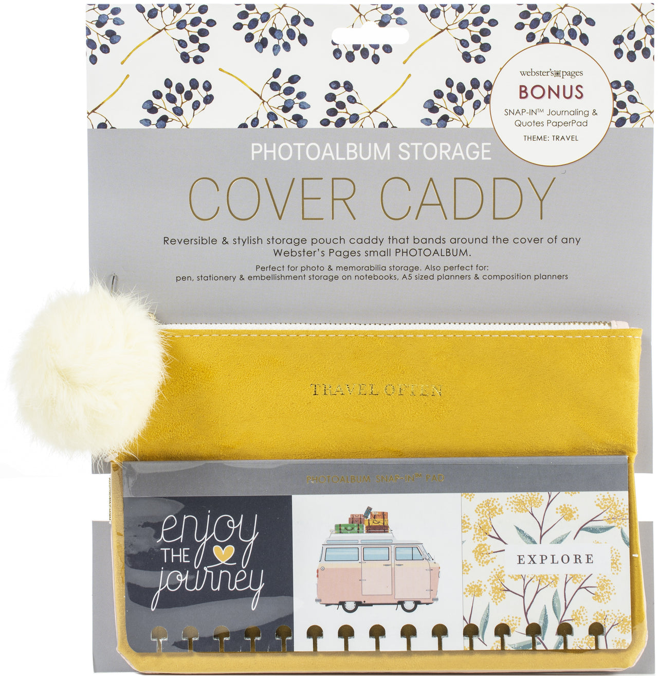 Webster's Pages Cover Caddy Kit Small - Travel Mustard/Pink