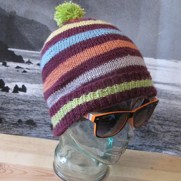 Stripe Bobble Beanie Hat