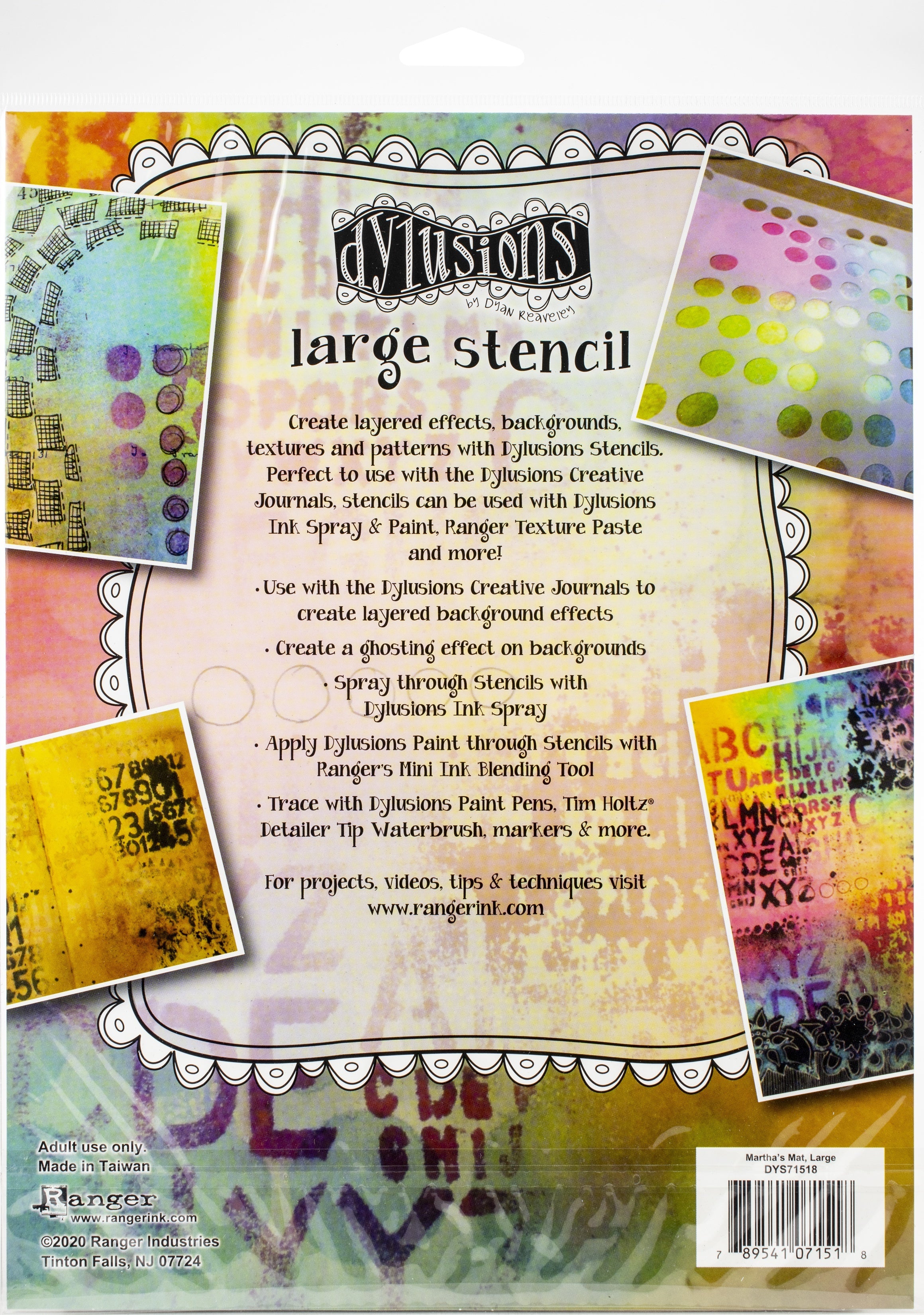Ranger Dyan Reaveley's Dylusions Stencils 9"X12" - Martha's Mat