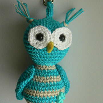 Turquoise owl - key chain