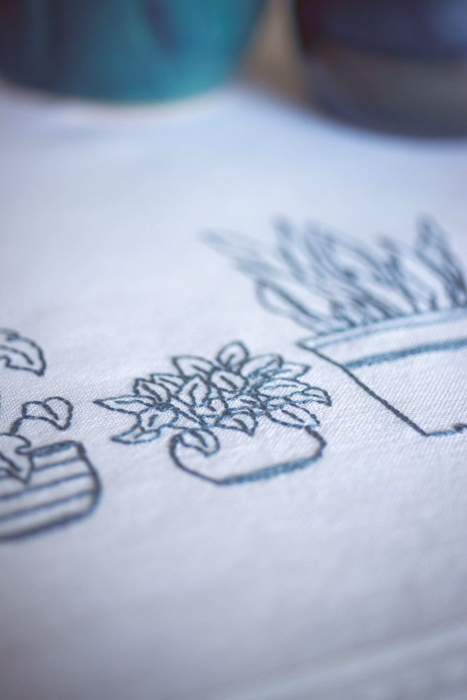 Vervaco Table Runner Kit Houseplants Cross Stitch Kit