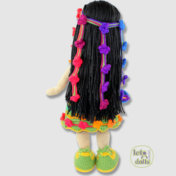 24 inch crochet doll pattern PDF, XL amigurumi doll, Elena