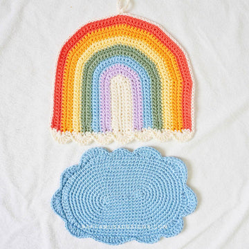 Rainbow and Cloud Dishcloths