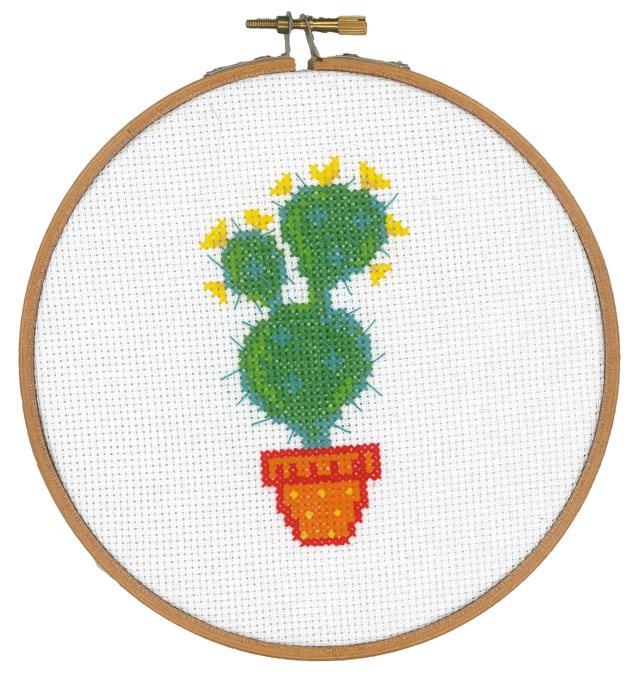 Vervaco Counted Cross Stitch Kit With Ring Cactus Iii Cross Stitch Kit