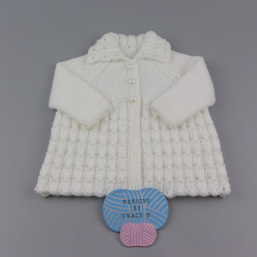 Eira matinee, bonnet or beanie, booties & mitts Baby Knitting Pattern