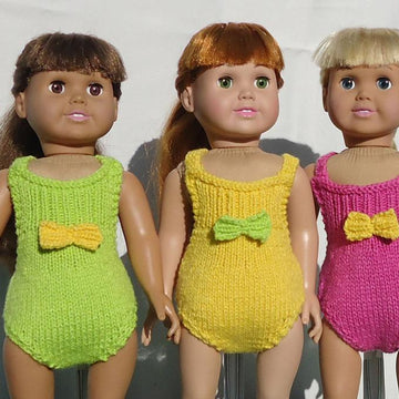 California Collection Beachwear, Knitting Patterns fit American Girl and other 18-Inch Dolls