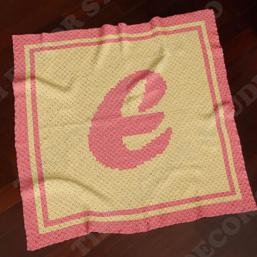 Initial Name Letter E | C2C crochet baby blanket pattern