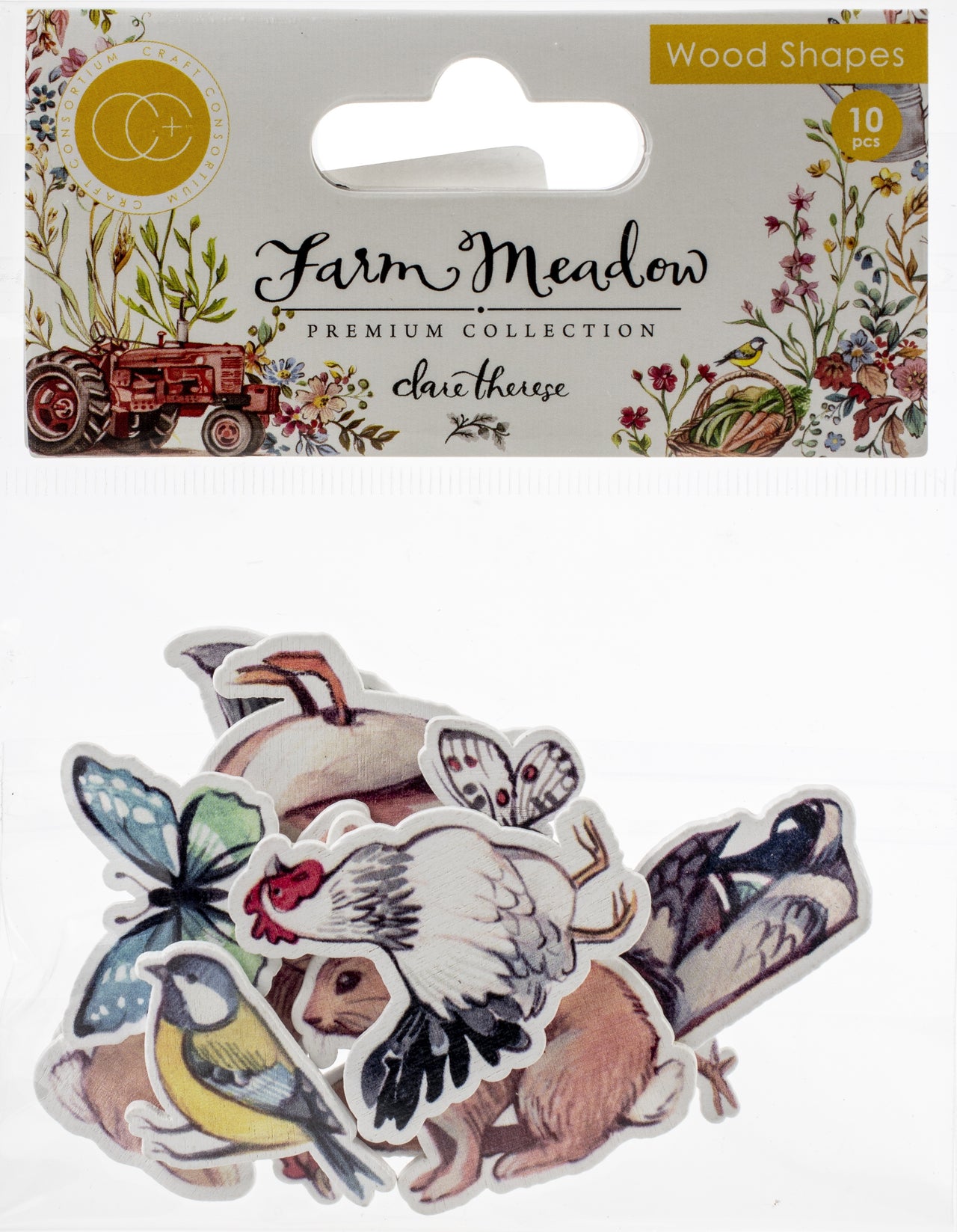 Craft Consortium Laser-Cut Wooden Shapes 10/Pkg - Animals By Clare Therese Gray
